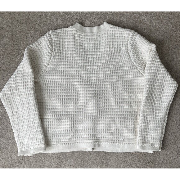 Talbots Kate Cardigan Sweater Womens XLP Ivory Gold Buttons Pockets Old Money - Picture 7 of 7